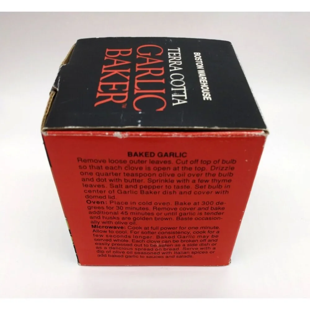 Vintage Boston Warehouse Terra Cotta Garlic Baker Roaster, 1 bulb capacity